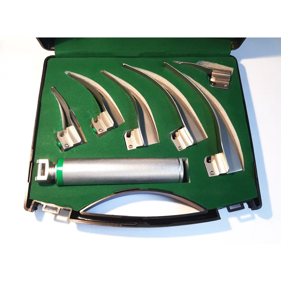 CYNAMED Fiber Optic Laryngoscope Set – 18 Pieces – EMT Anesthesia Intubation